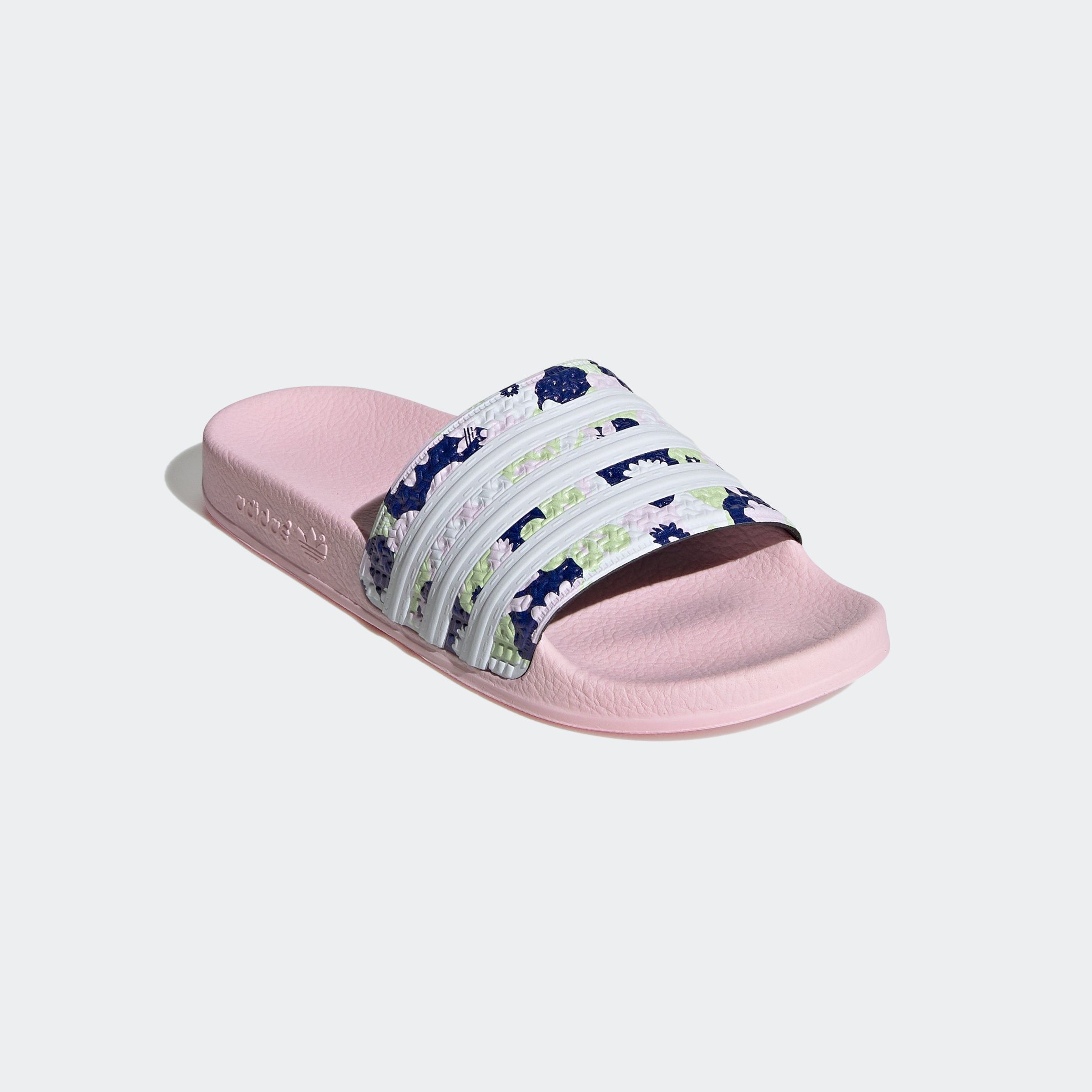 Adidas Kids' Adilette Lite Slides - Light Pink / Floral
